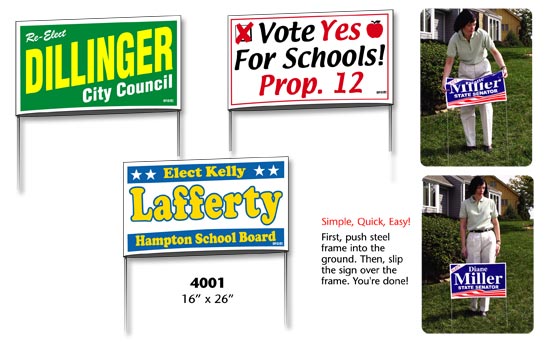 Plastic yard signs, corrugated signs and real estate bag signs