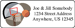 Personalized basketball address labels