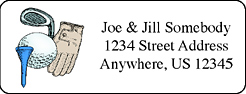 Address labels with golf graphics