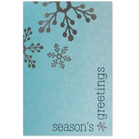 Silver Snowflakes on Blue 5" x 7" Classic Card No. 5584
