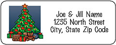 CHristmasa tree address labels are perfect for Christmas card envelopes.