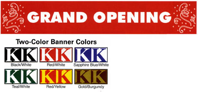 Two color indoor custom printed banners