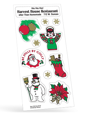 3419 Personalized Christmas Sticker Sheets 