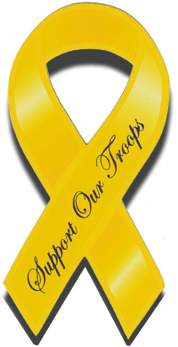 Support our troops ribbon car magnet