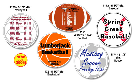 sports magnets - soccer ball, basketball, footbal and baseball magnets