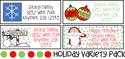 CHristmas address labels variety pack