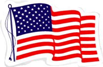American flag waving sticker