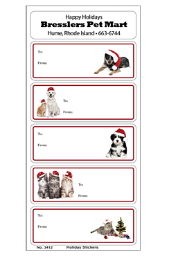 pets holiday sticker sheets