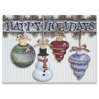 Hanging Ornaments with Snowman 5" x 7" Classic Card No. 5551