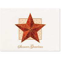 Raised Relief Ornament Star 5" x 7" Classic Card No. 5573