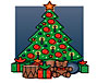Christmas address label christmas tree with presents