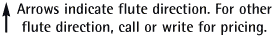 Arrows indicate flute direction