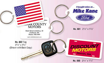 Mini key tags are ideal for automotive and car dealerships.