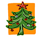 Christmas tree and Christmas return address label designs