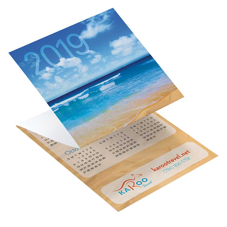 custom tri-fold calendar card beach