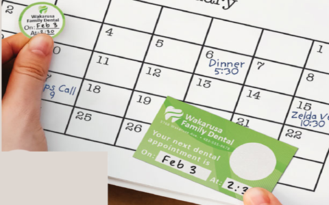 Custom Reminder Appointment Cards - Custom Appointment Cards with Removable Sticker